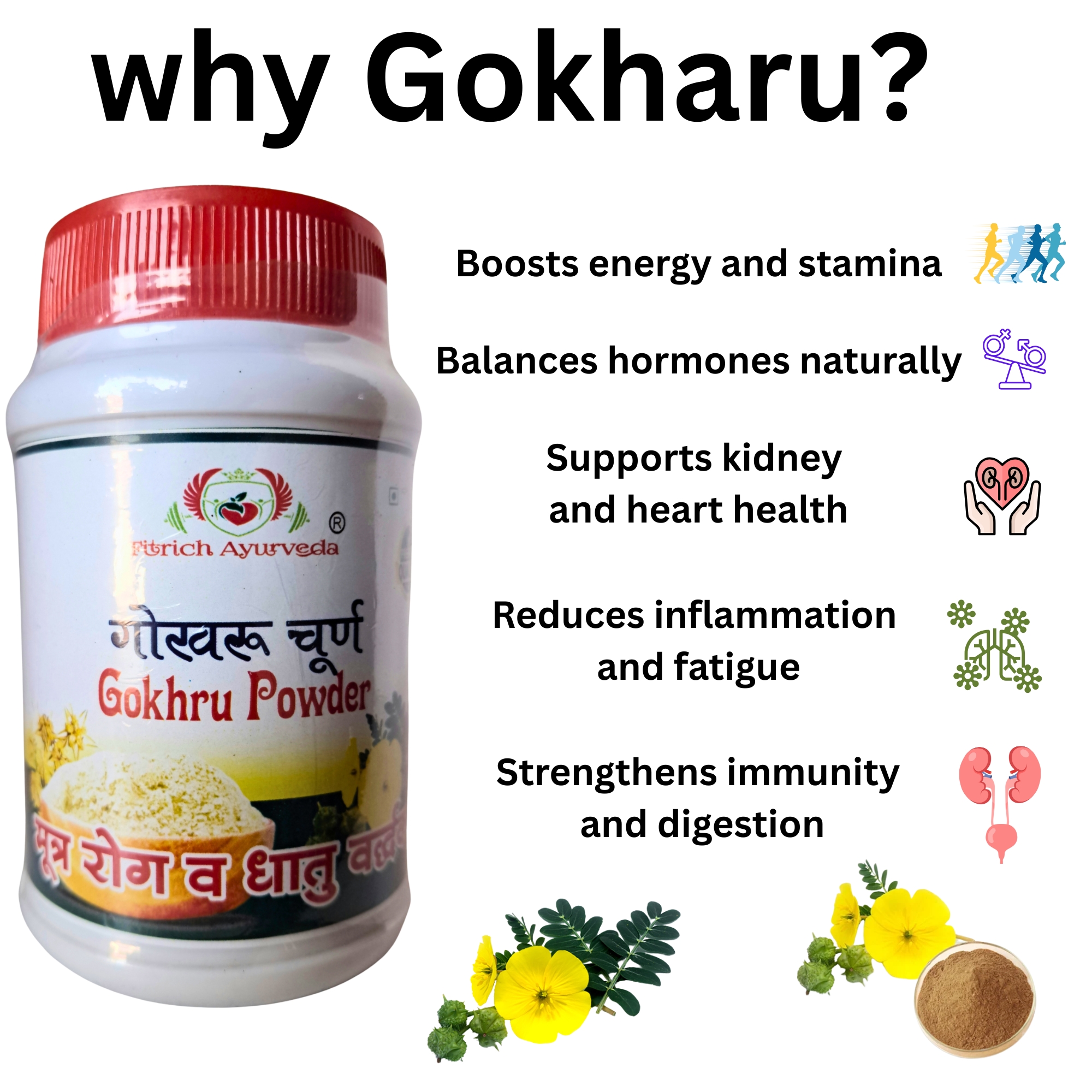 Fitrich Ayurveda Gokharu Powder